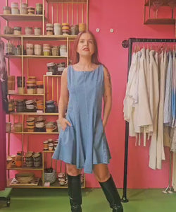 NINA DENIM DRESS - BLUE