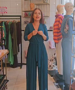 ELIN PLEATED JUMPSUIT - PETROL