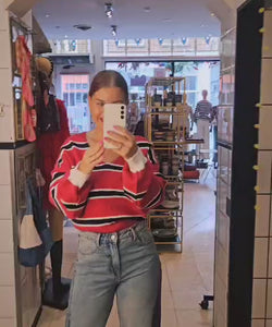 REESE STRIPED SWEAT - FUCHSIA/BLUE