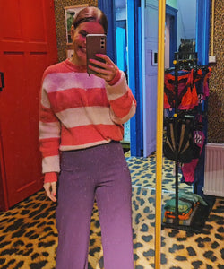 ROXY STRIPED KNIT - ROSE / PINK