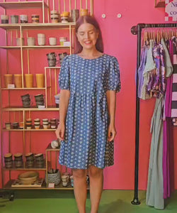 MARIE-CLAIRE EMBROIDERY DRESS - DENIM
