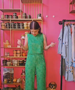 REFINED DEPARTMENT | MARA WIDE LEG PANTS - GREEN
