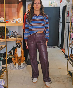 LINAS STRIPED POLO - BORDEAUX/BLUE