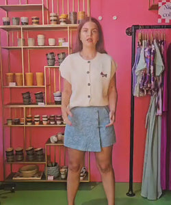 GABI DENIM SKORT - BLUE