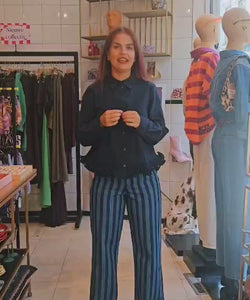 MARION STRIPED JEANS - BLUE