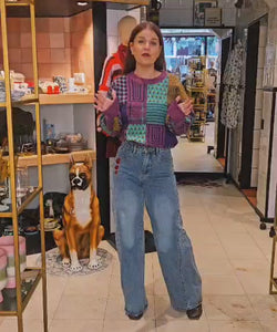 BARBORA BLOCKED PULLOVER - PURPLE