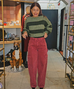 YASMIN STRIPED KNIT - KAKI