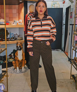 POLKA DOT JEANS - BROWN