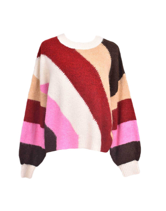 RAINBOW KNIT - WINE