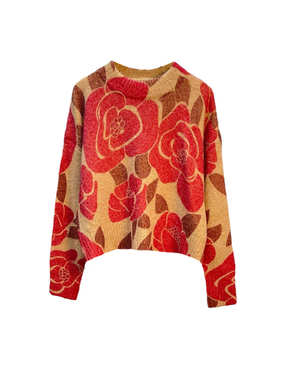 GUILLARD & ROSES LEAVES KNIT - CAMEL