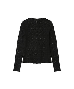 GRACE & MILA | SHADY LS LACE TOP - BLACK
