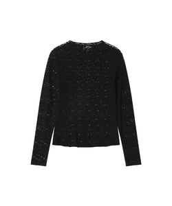 GRACE & MILA | SHADY LS LACE TOP - BLACK