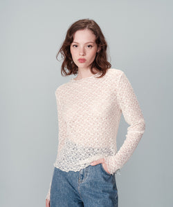 GRACE & MILA | NICOLE LACE TOP - ECRU