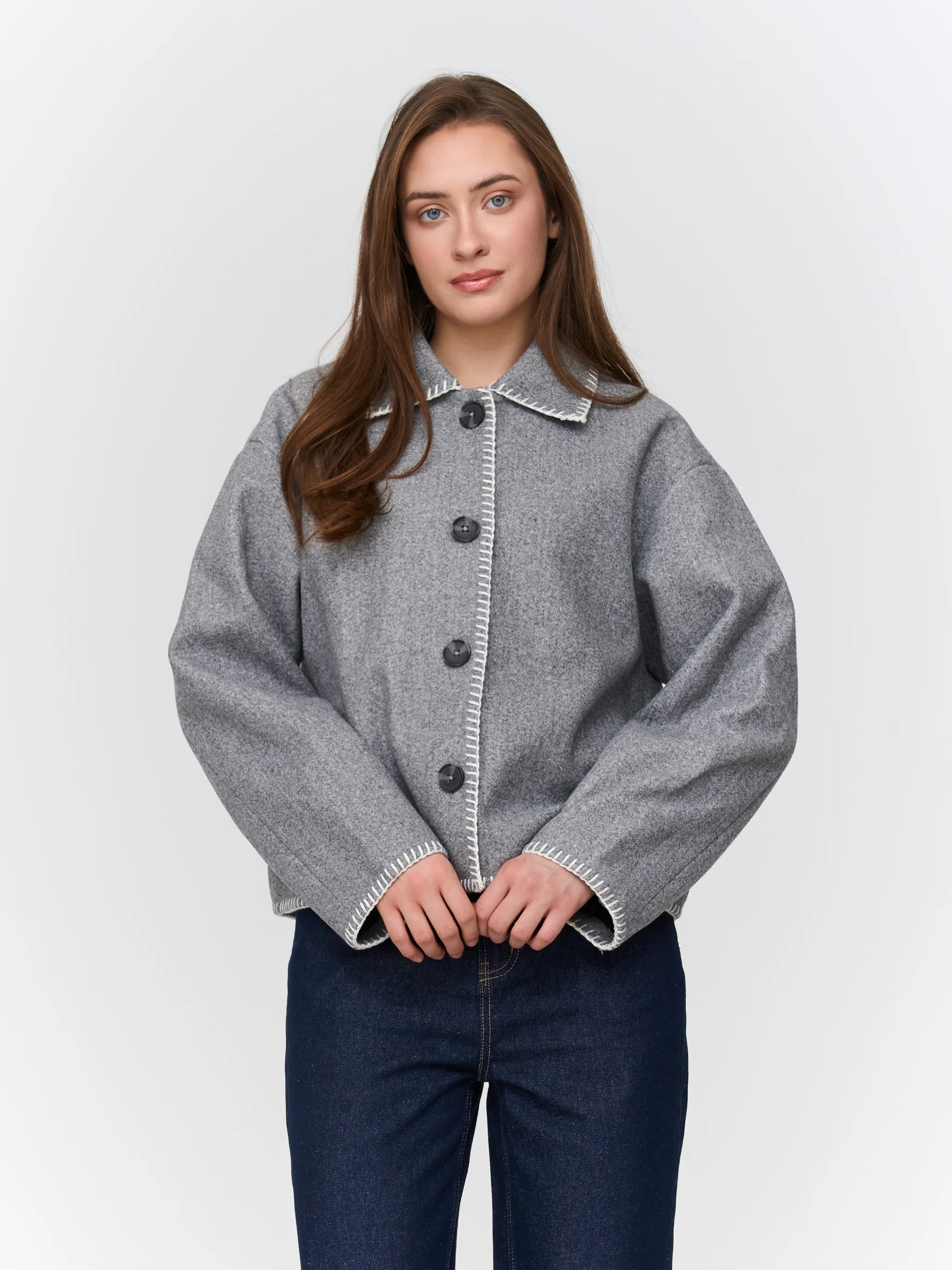 DUFFEL FELT JACKET - GREY