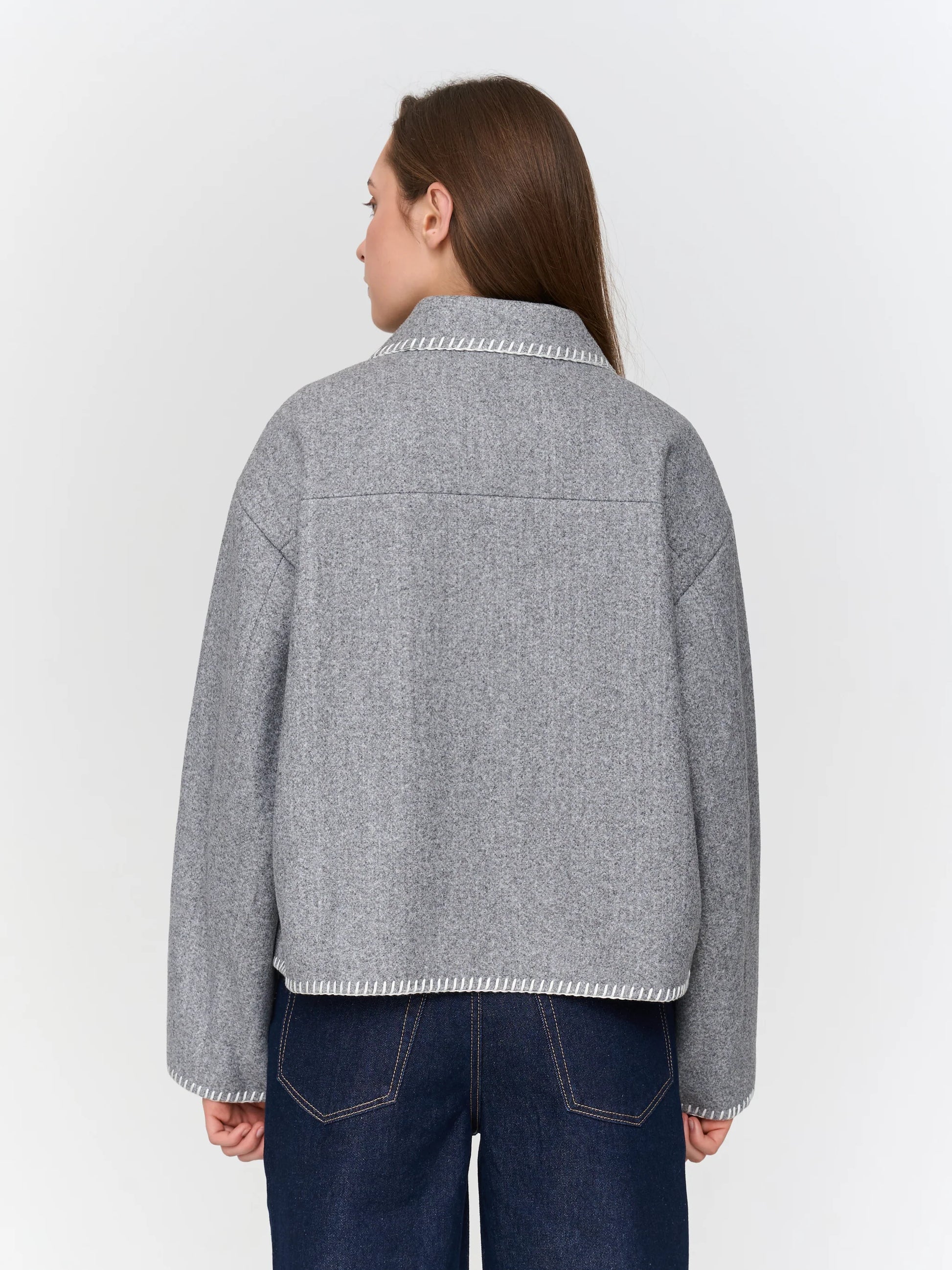 DUFFEL FELT JACKET - GREY