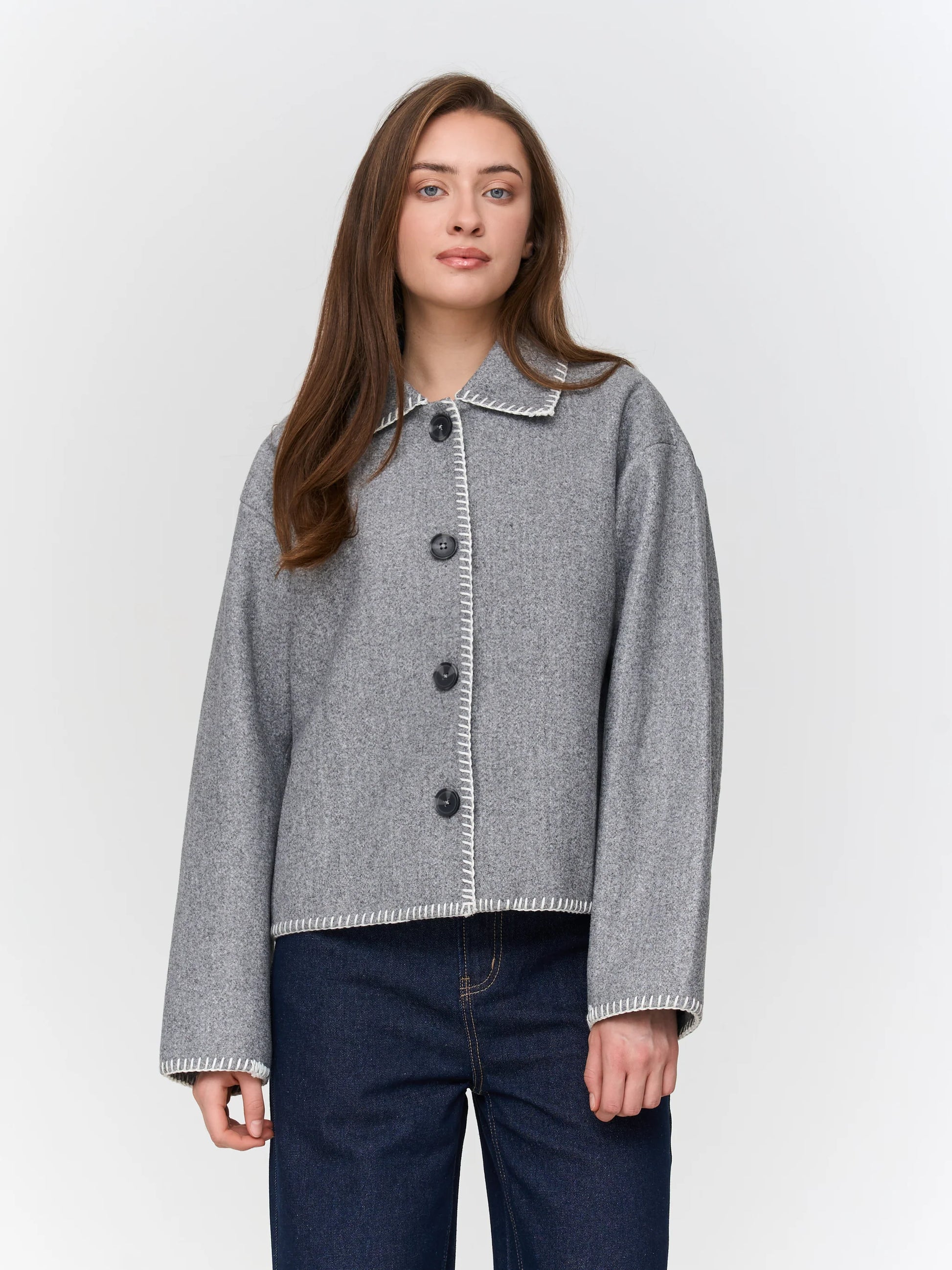 DUFFEL FELT JACKET - GREY
