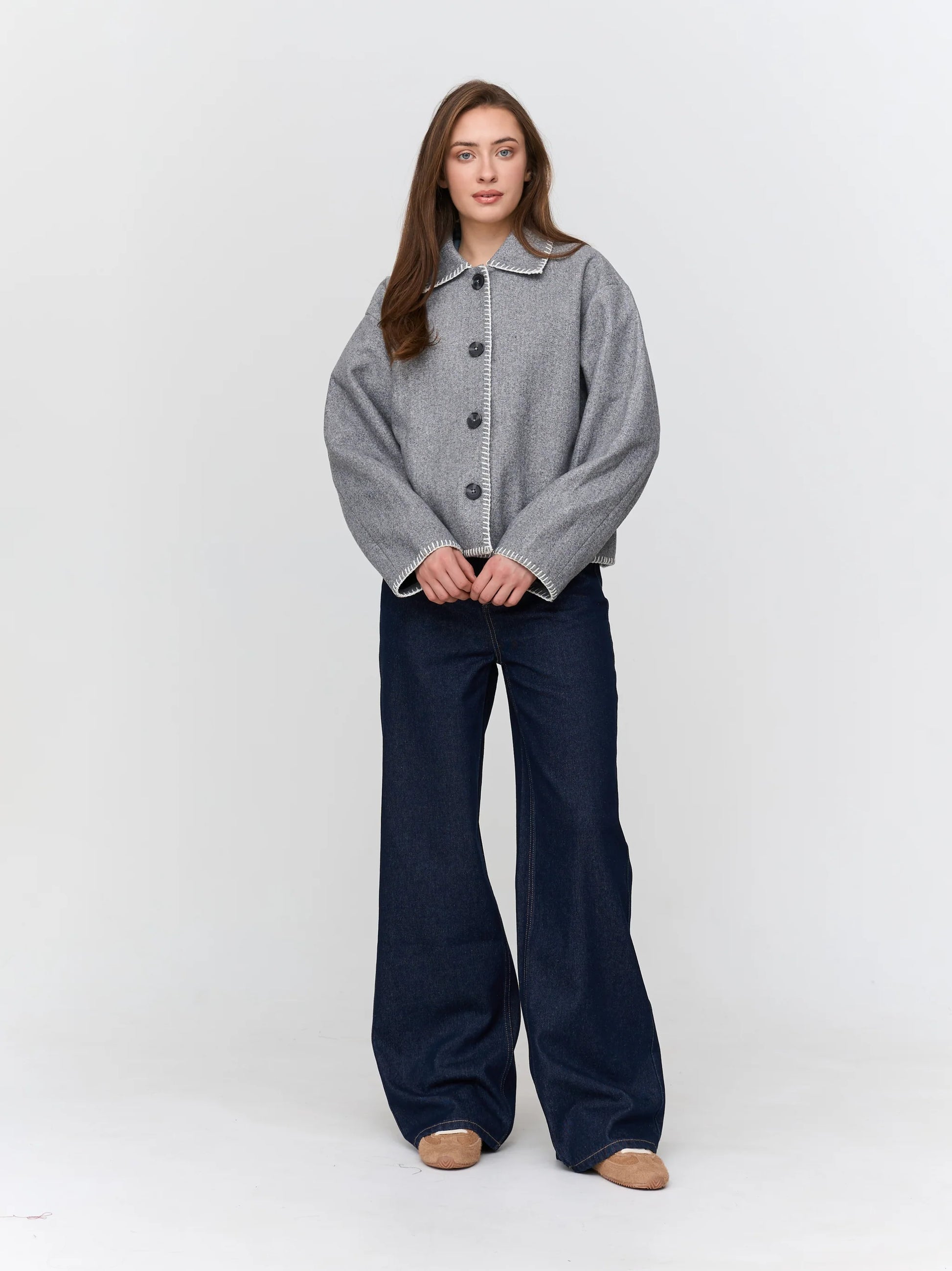 DUFFEL FELT JACKET - GREY
