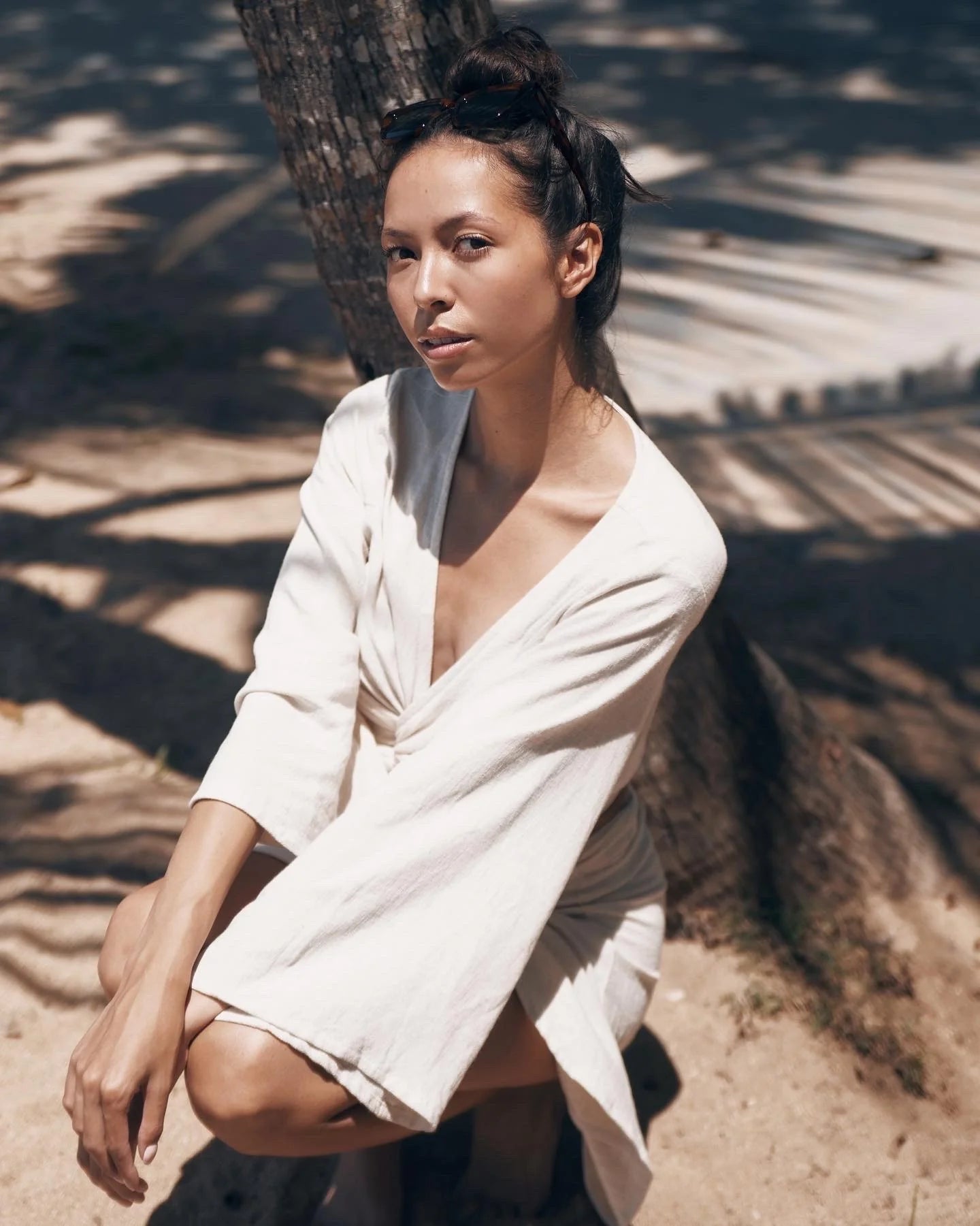 BERAWA LUXE | SOPHIE LINEN WRAP TOP - NATURAL