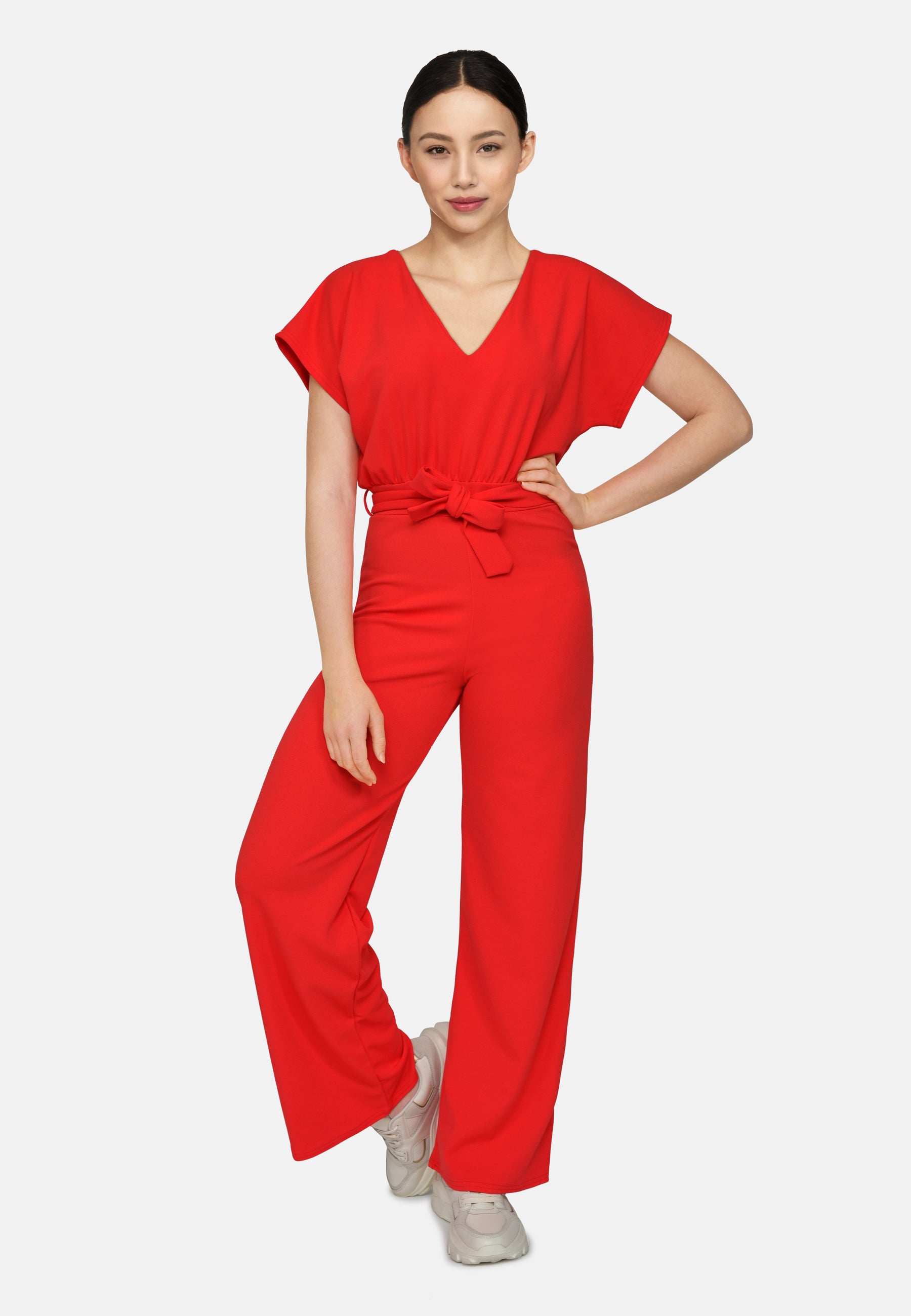 JUMPSUIT | GIRL V-NECK - RASPBERRY