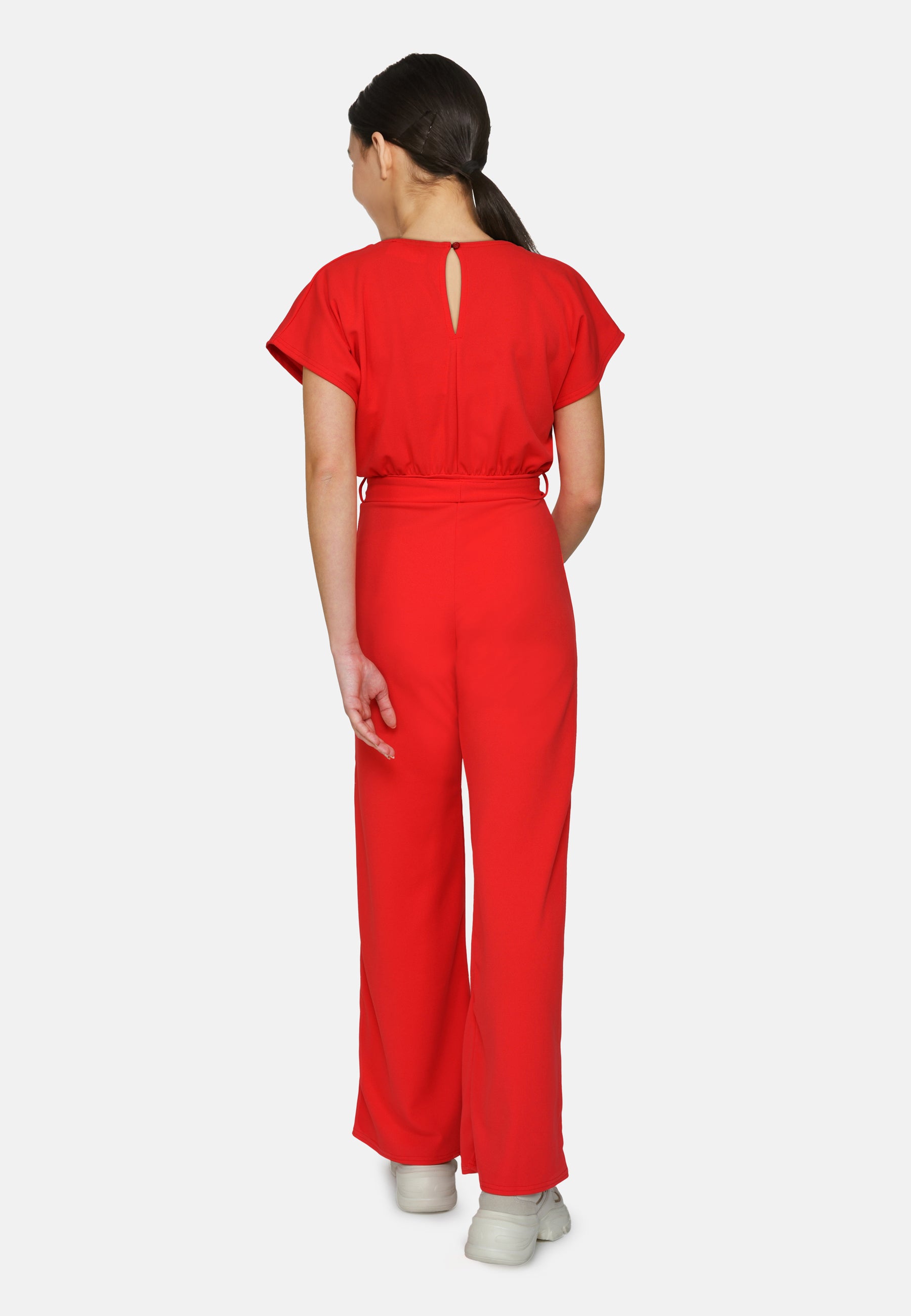 JUMPSUIT | GIRL V-NECK - RASPBERRY