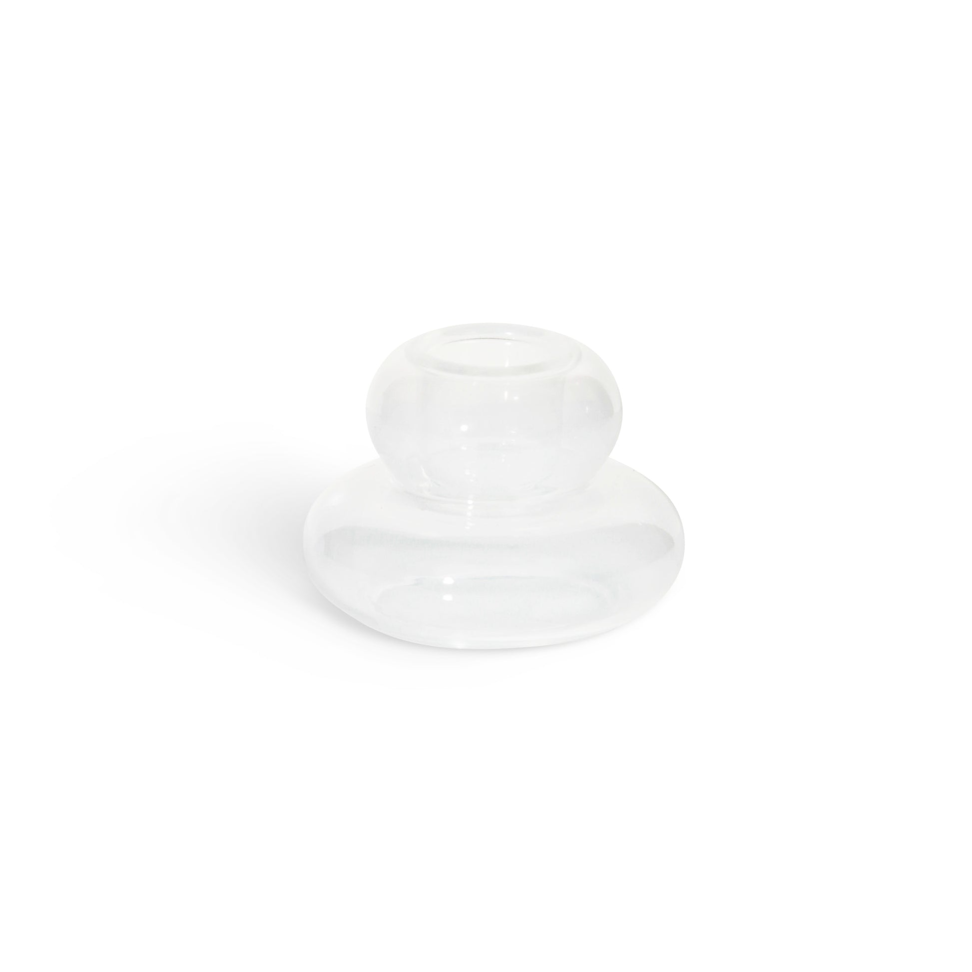 &k | CANDLE HOLDER WHIPPED SMALL - TRANSPARANT