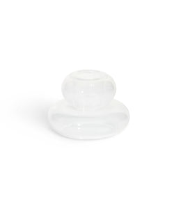 &k | CANDLE HOLDER WHIPPED SMALL - TRANSPARANT