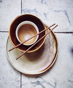 HKliving | CHEF CERAMICS: DINNER PLATE - RUSTIC CREAM & BROWN