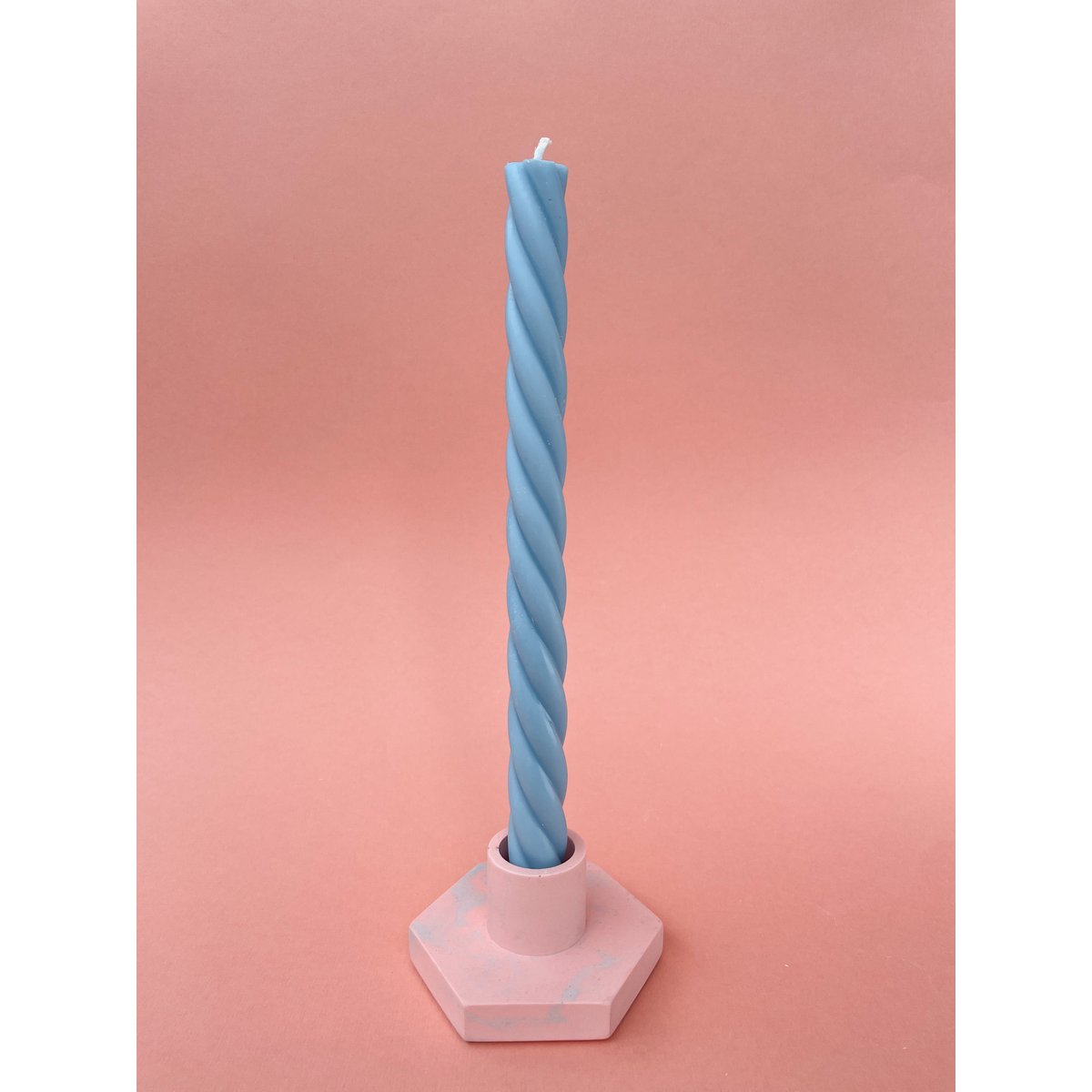 TWISTED CANDLE - LIGHT BLUE