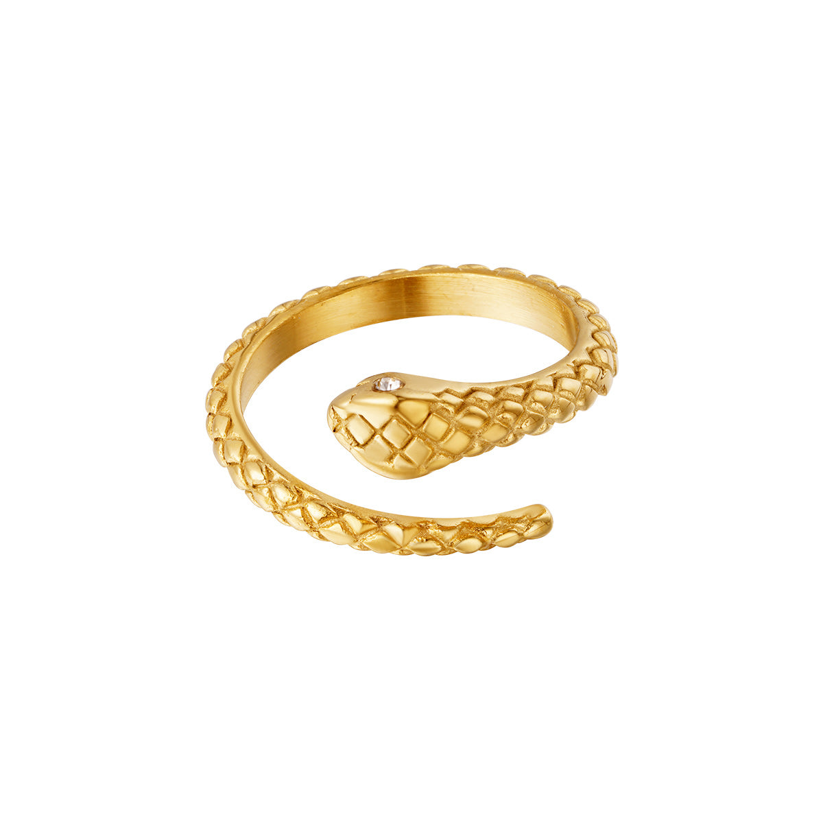 RING | SLANG MET STRASS - GOUD