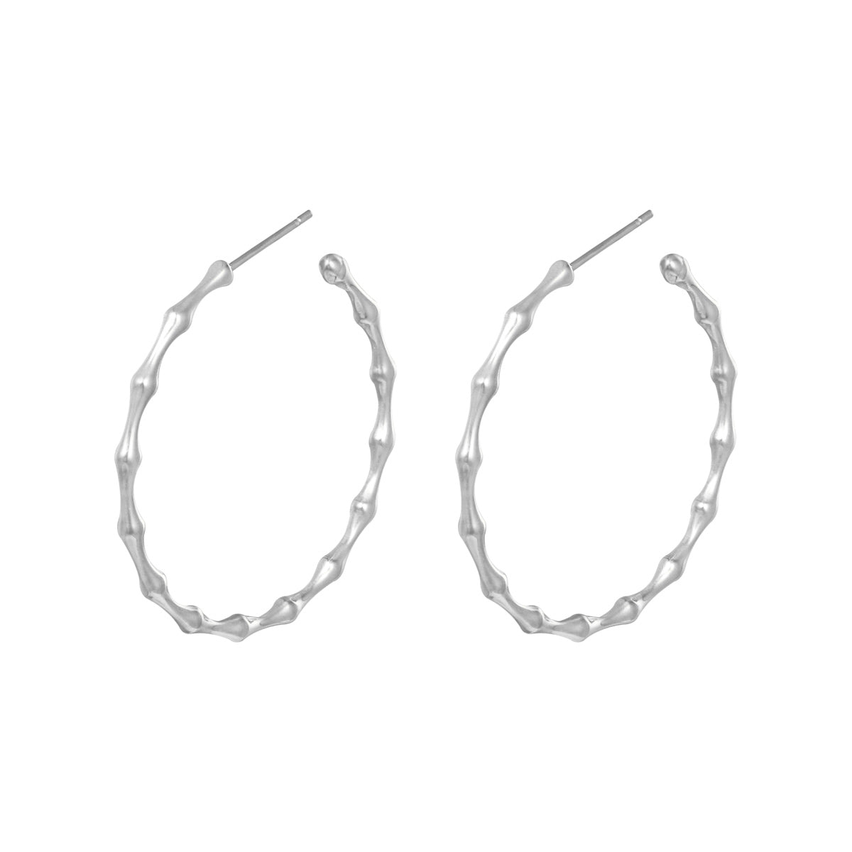 OORBEL | HOOPS BAMBOO LARGE - ZILVER (1pc)