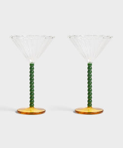 &k | COUPE PERLE - GREEN (SET OF 2)