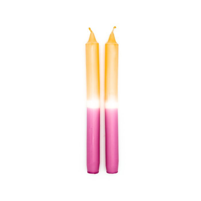 CANDLE | DIP DYE - ORANJE & FUCHSIA (1pc)