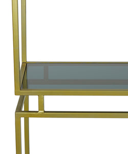 L&L | CABINET LUCAMBO SMOKE GLASS LARGE - GOLD