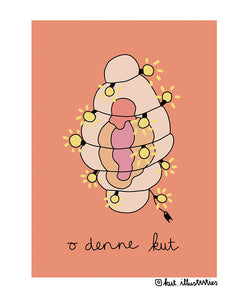 KUT. Illustraties | A6 KAART - O DENNE KUT