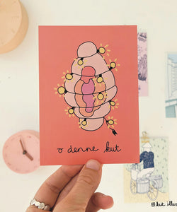 KUT. Illustraties | A6 KAART - O DENNE KUT