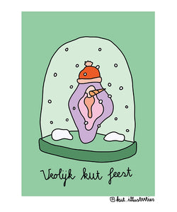 KUT. Illustraties | A6 KAART - VROLIJK KUT FEEST