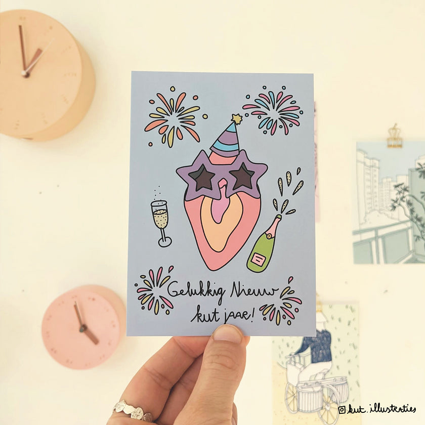 KUT. Illustraties | A6 KAART - GELUKKIG NIEUW KUT JAAR
