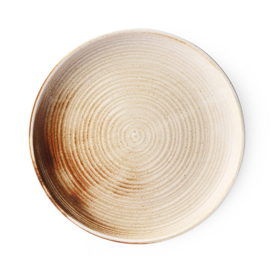 HKliving | CHEF CERAMICS: DINNER PLATE - RUSTIC CREAM & BROWN