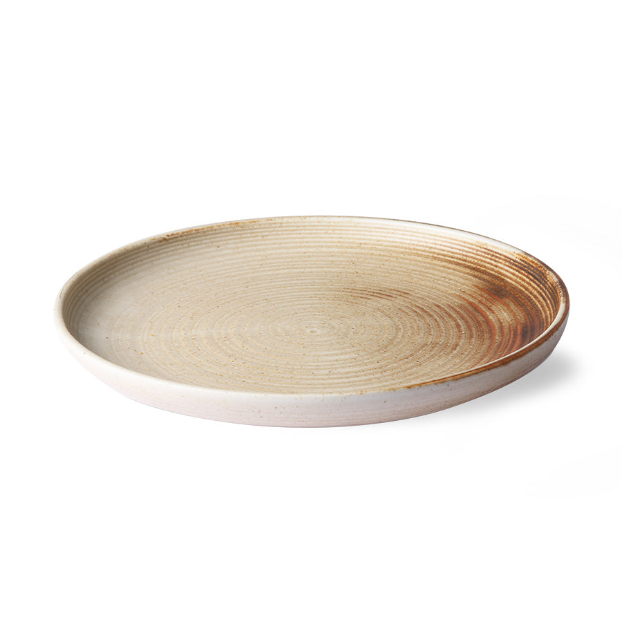 HKliving | CHEF CERAMICS: DINNER PLATE - RUSTIC CREAM & BROWN