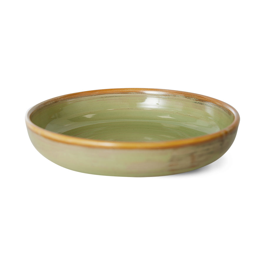 HKliving | CHEF CERAMICS: DEEP PLATE MEDIUM - MOSS GREEN