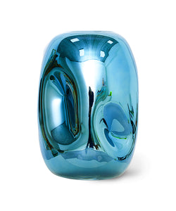 HKliving | OBJECTS: GLASS VASE - BLUE CHROME
