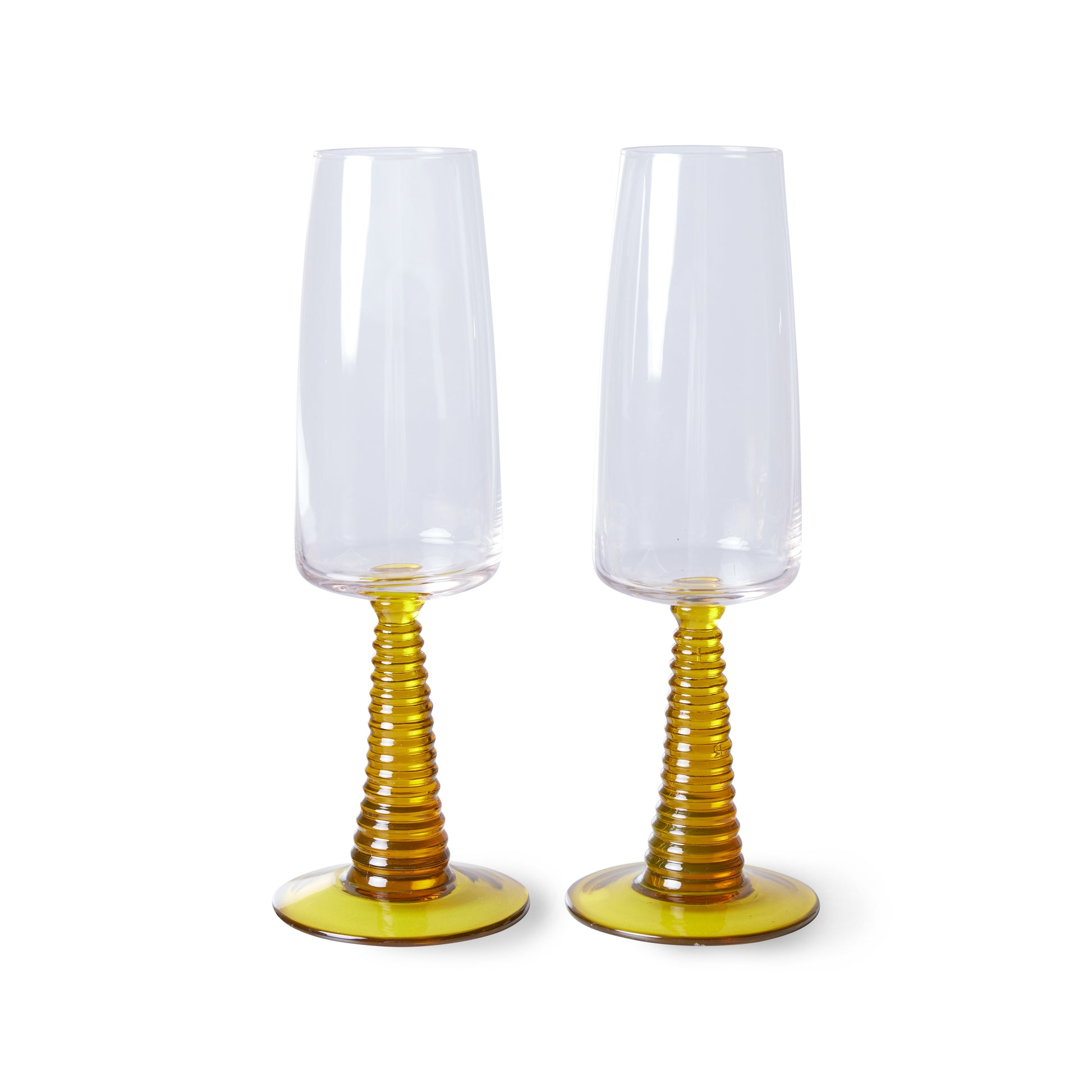 HKliving | SPECIAL: SWIRL CHAMPAGNE GLASS - YELLOW (2pcs)