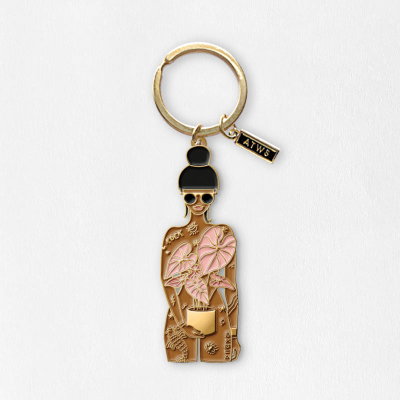 ATWTS | KEYCHAIN - LADY WITH A PLANT