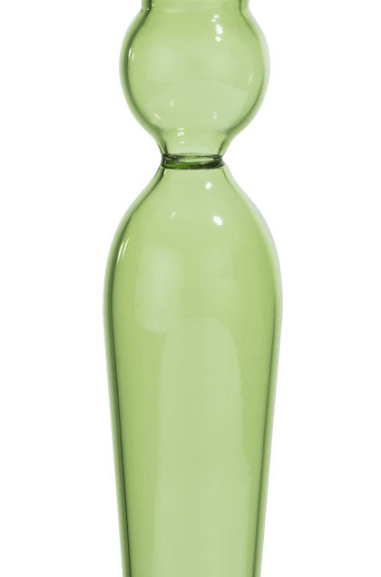GLASS CANDLE HOLDER - GREEN