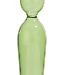 GLASS CANDLE HOLDER - GREEN
