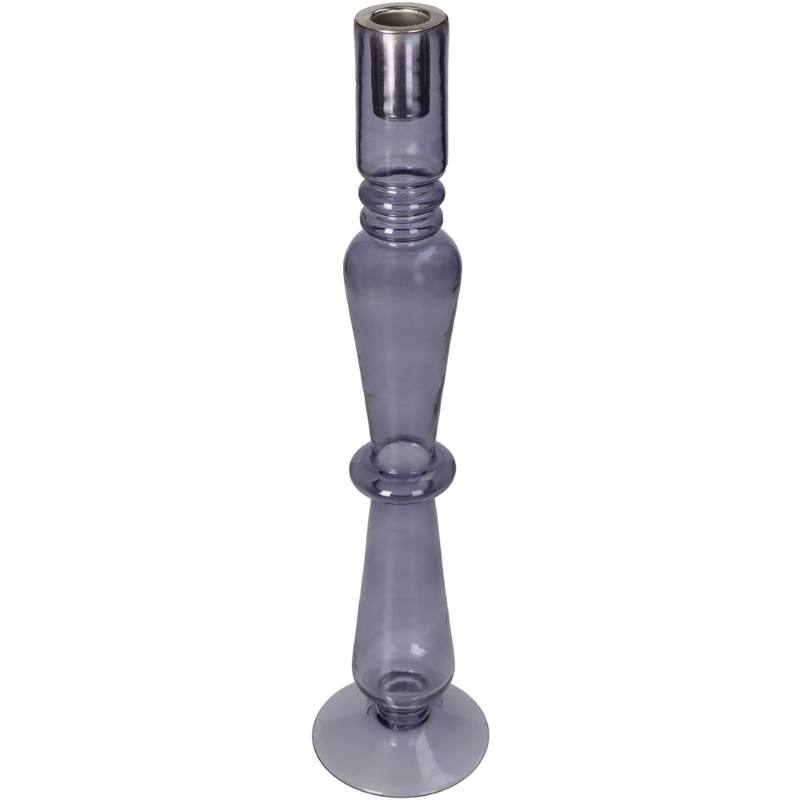 GLASS CANDLE HOLDER - LILAC