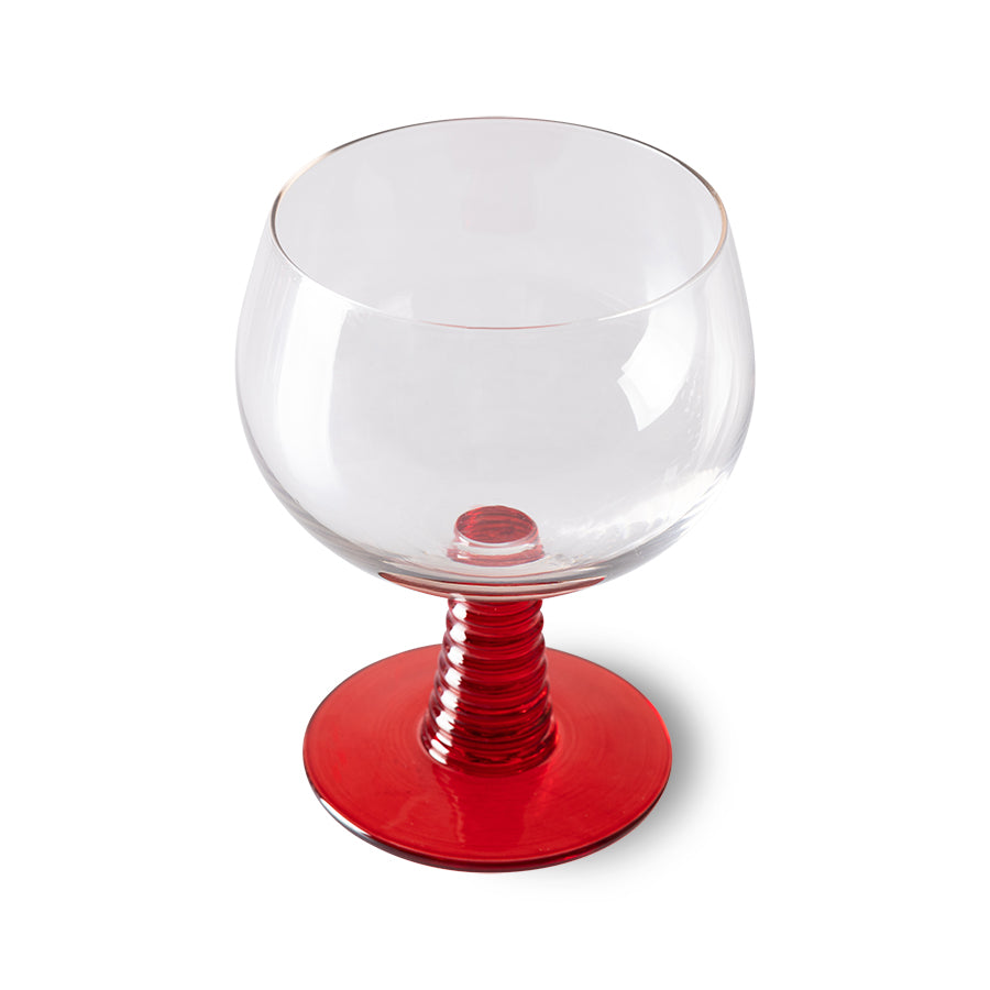 HKliving | 70's SWIRL WINE GLASS LOW - RED