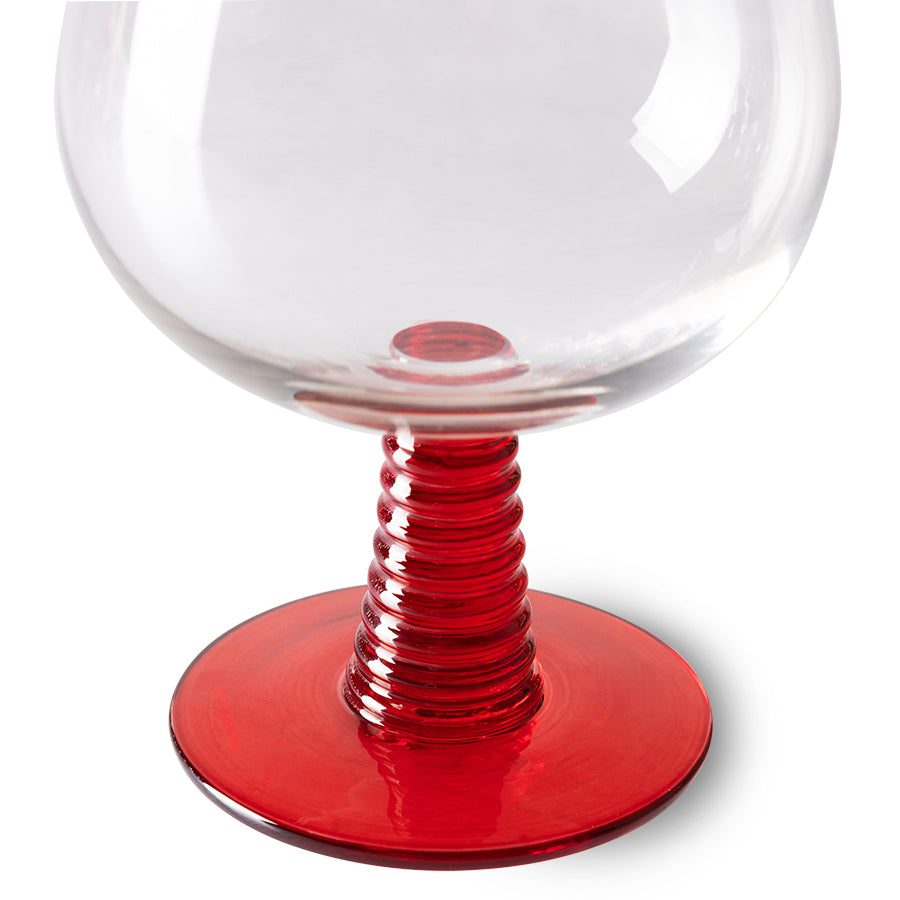 HKliving | 70's SWIRL WINE GLASS LOW - RED