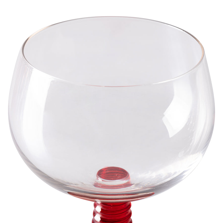 HKliving | 70's SWIRL WINE GLASS LOW - RED