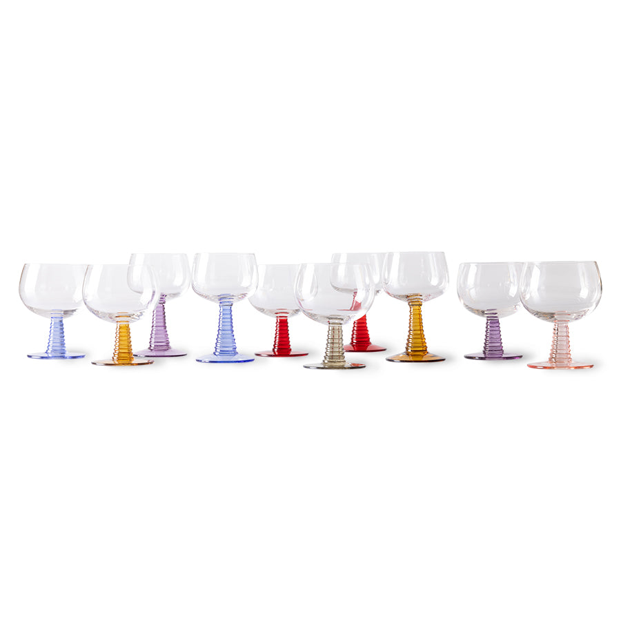 HKliving | 70's SWIRL WINE GLASS LOW - RED